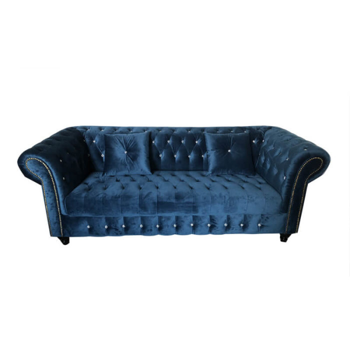 3-seater dark teal chesterfield sofa
