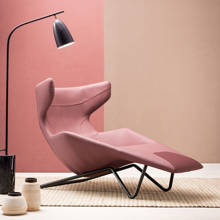 cherry long leather armchair design