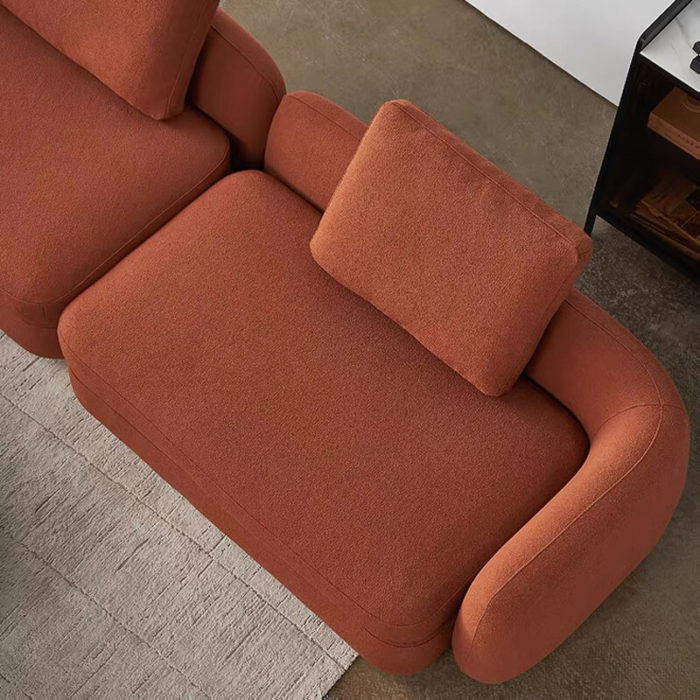curved modular sofa detail