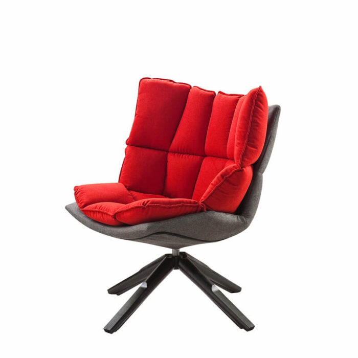 modern red lounge chair