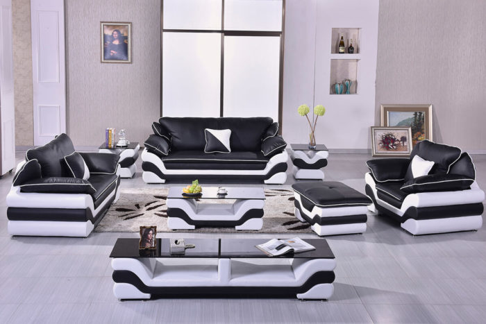 modern black wood furniture sofa set