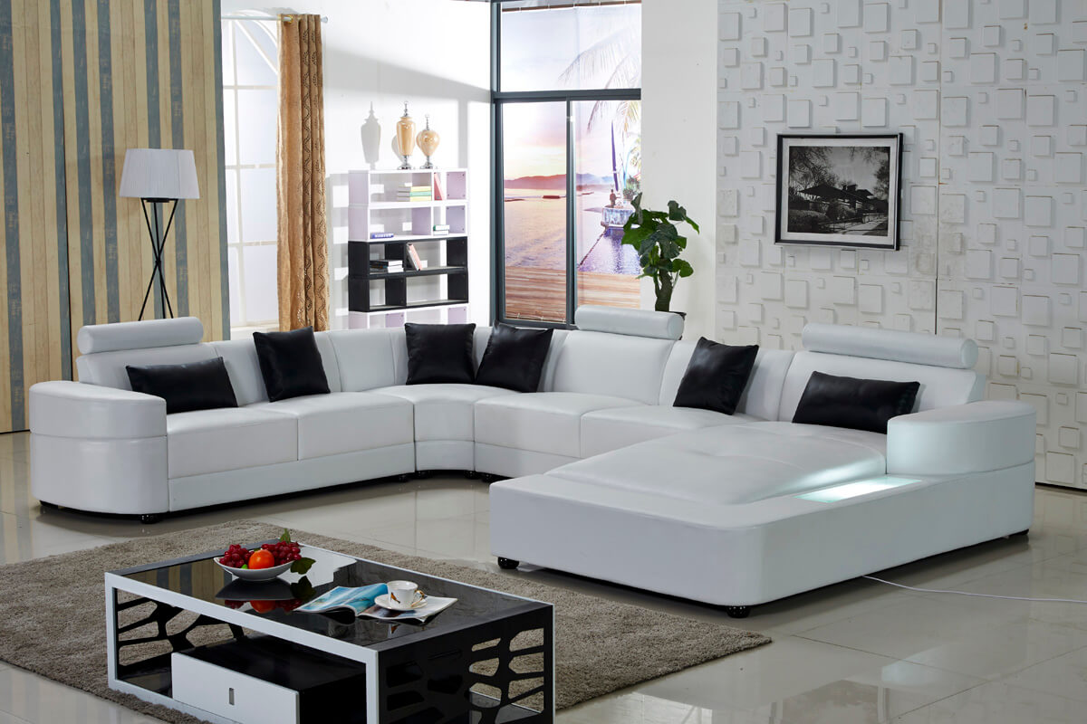 Extra Large Sectional Sofas With Chaise | White Leather Sofa With Chaise