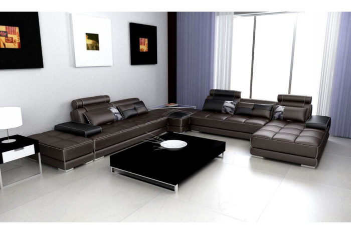 extra large brown leather corner sofa