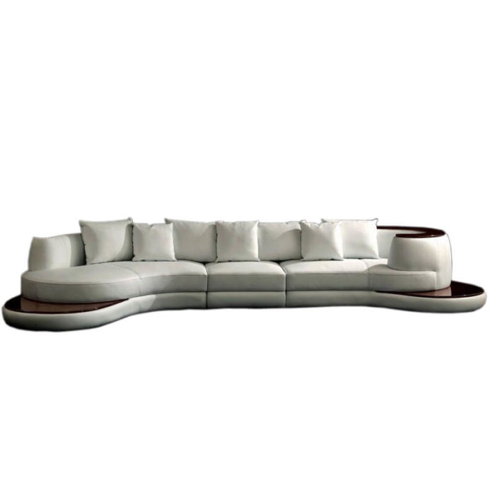 living room curved cream sectional sofa