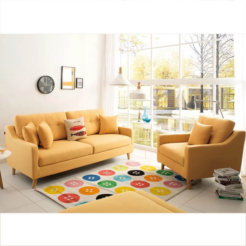 Sofa Bed With Storage For Living Room, Grey And Yellow Sofa Bed
