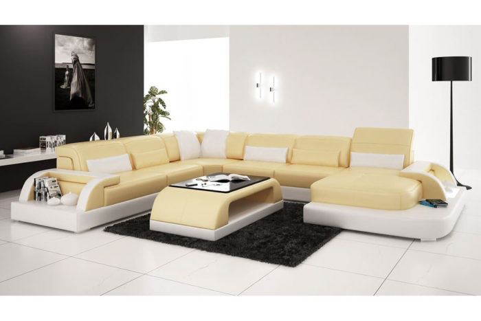 yellow long sectional couch with chaise