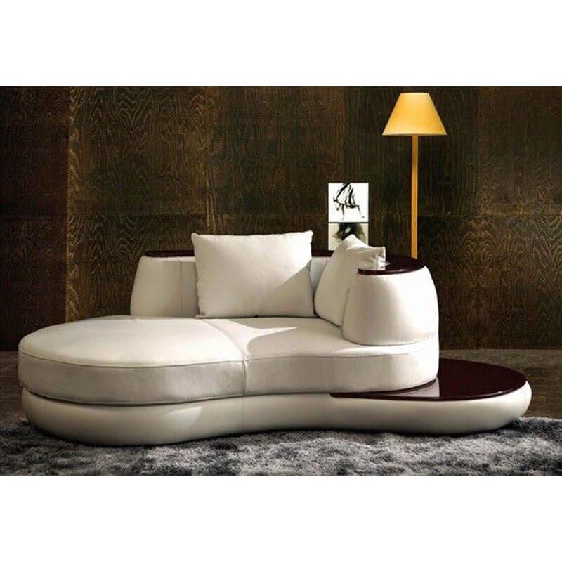 Round Corner Sectional Sofa | Round Modular Leather Couch | Cozylife