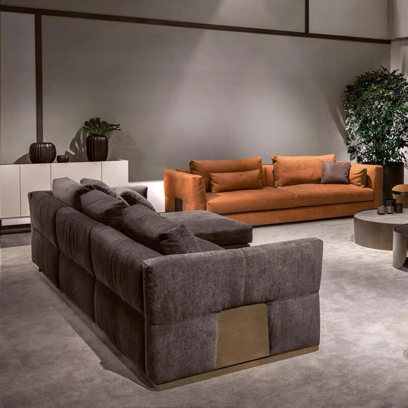 High end velvet sectional sofa
