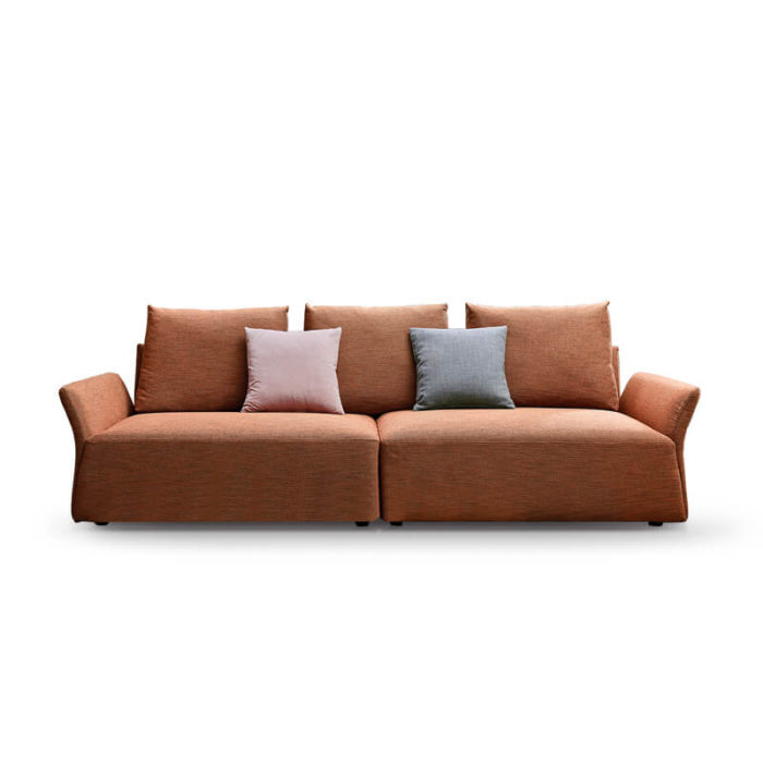 contemporary orange sofa