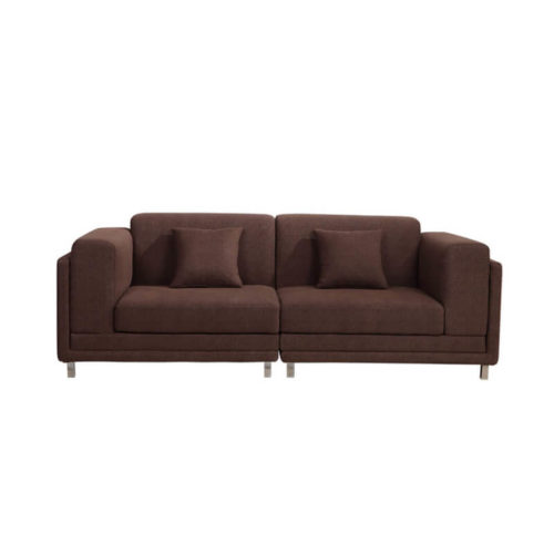 2-seater brown loveseat couch