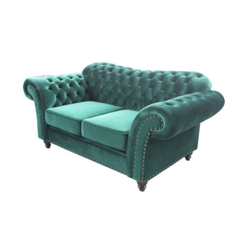 modern green velvet sofa