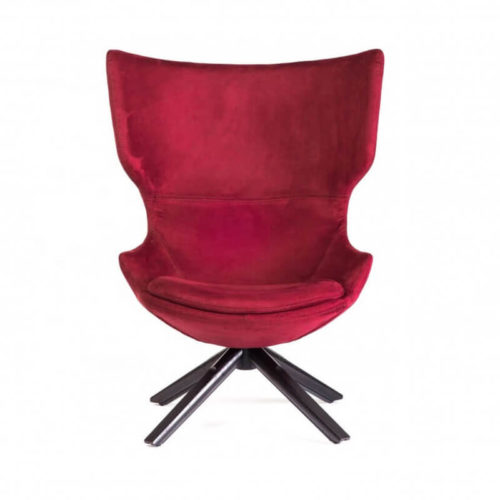 red velvet egg wing armchair