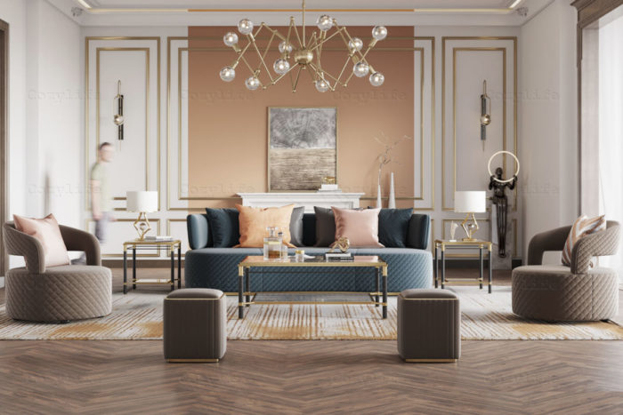 European design luxury circle sofa set