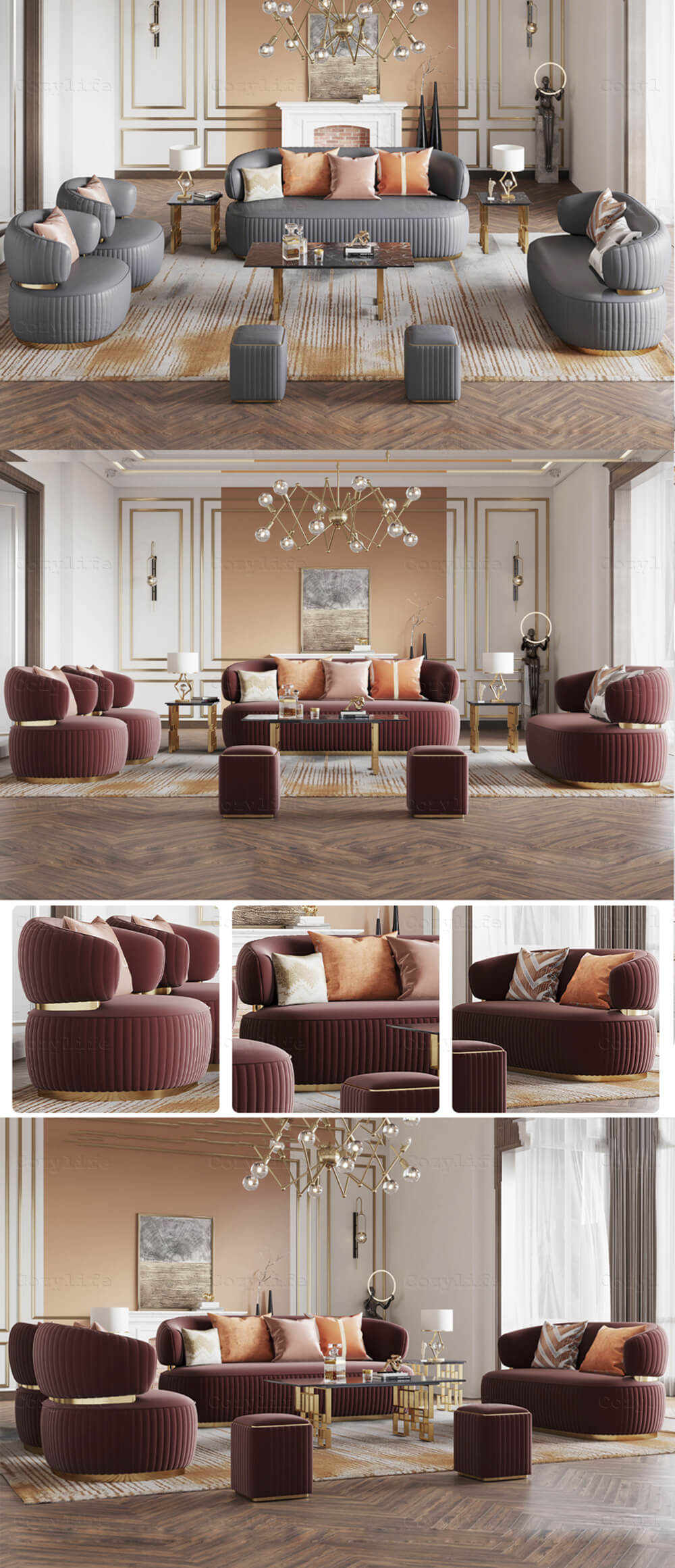 European exclusive metal round sofa design