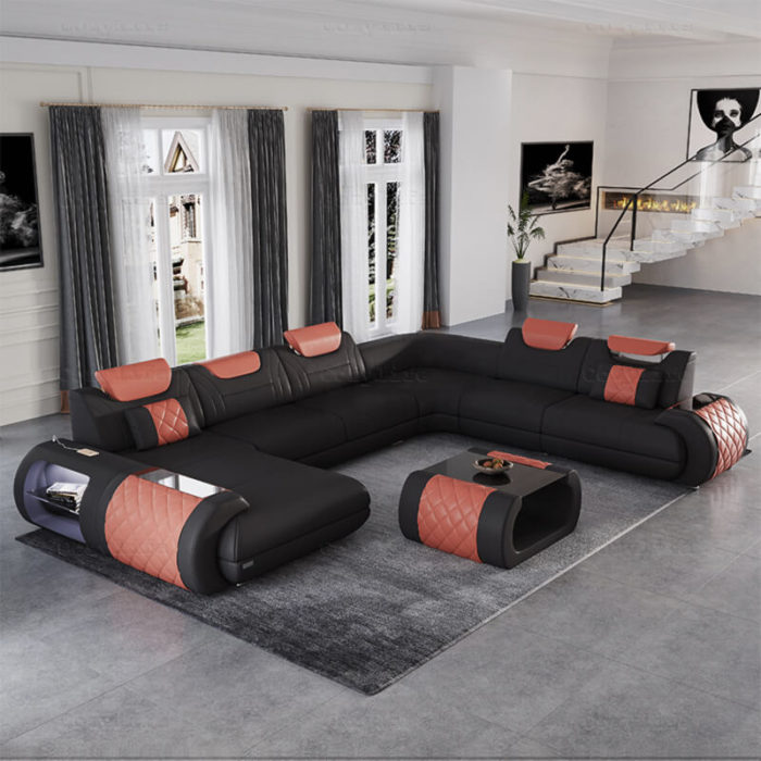 Unique sofa design huge comfy sectional with coffee table