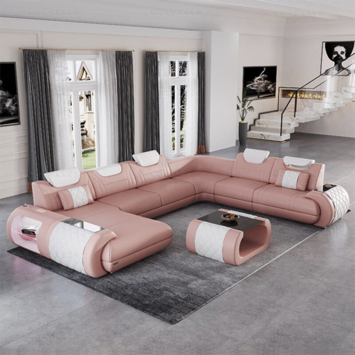 affordable huge sectional sofa with smart led lights