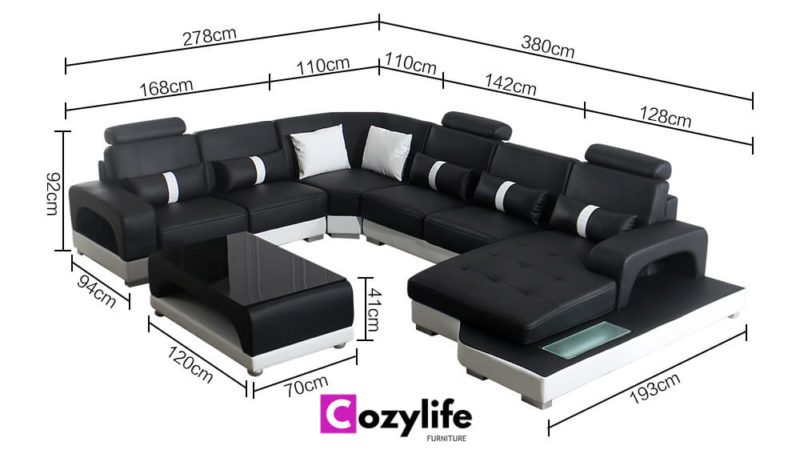 black leather corner sofa with storage
