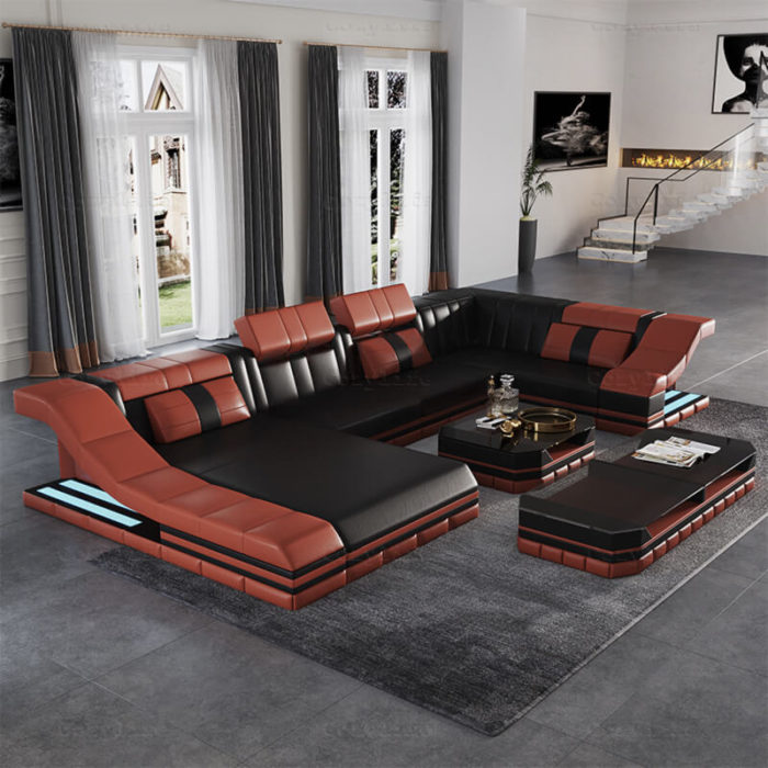 contemporary modular sofa with led lights from china