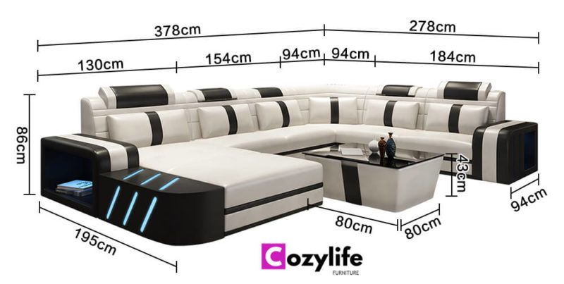 extra large sectional sofa size
