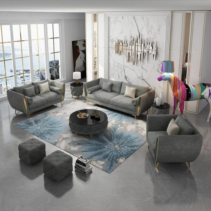 grey living room sofa set
