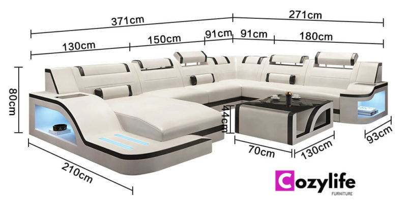 luxury corner sofa size