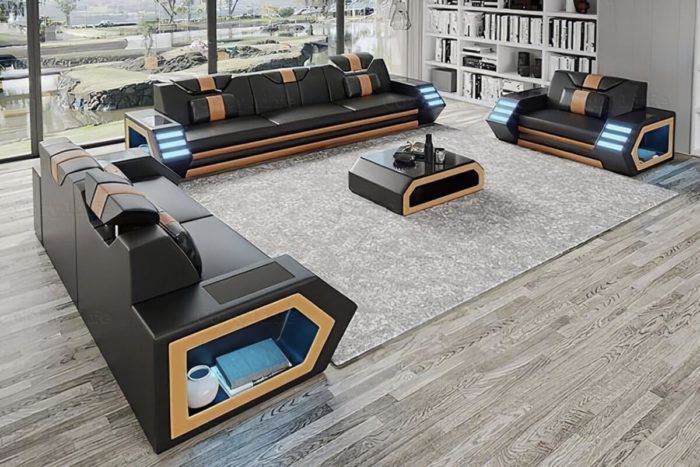 modern couch set leather