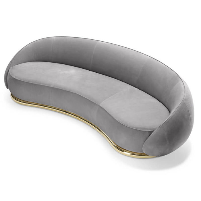 modern new design grey curved sofa