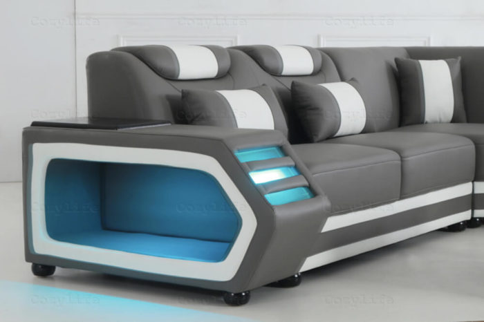 sectional couch with storage and led lights