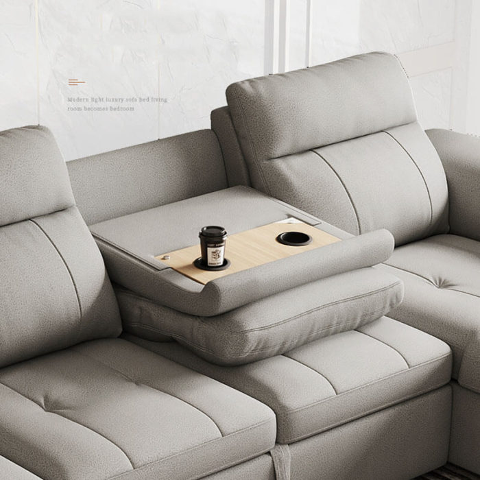 sectional reclining sofa with fold down cup holder