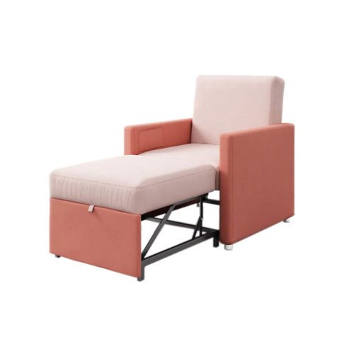 single sofa bed chair in pink