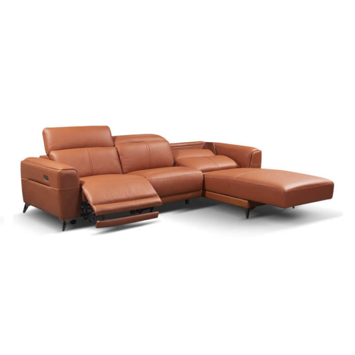 leather reclining sectional with chaise