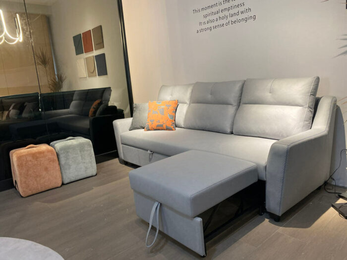 Factory direct pull out grey sofa bed